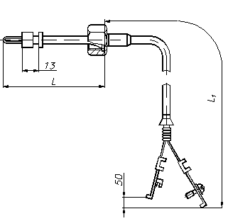 Рис.2. Габаритный чертеж термоэлектрического преобразователь