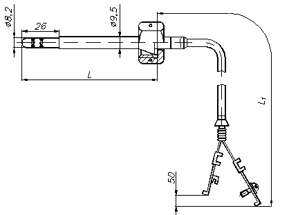 Рис.6. Габаритный чертеж термоэлектрического преобразователь
