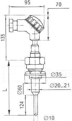 Общий вид термопреобразователя ТСП-1588