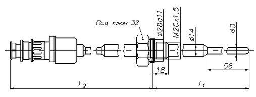 Рис.1. Габаритные размеры ТСП-037Д (исполнение 1)