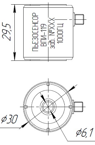 Схема габаритных размеров ВПИ-119