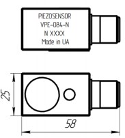 Схема габаритных размеров вибропреобразователя ВПЭ-089-Н