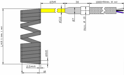 Рис.1. Схема спирального нагревателя RH45
