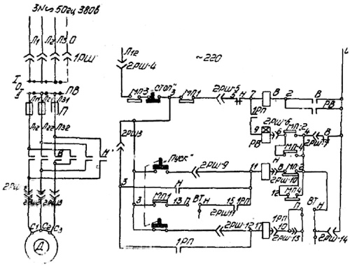 Принципиальная электрическая схема МИП-100-2