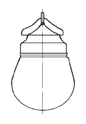 Схема габаритных размеров светильника НПБ 18У-75-001