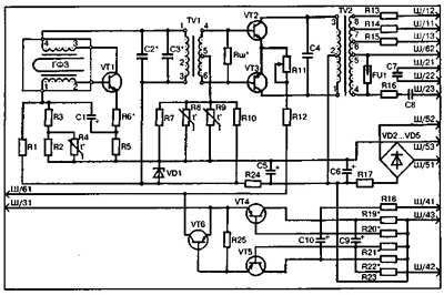 Рис.1.Схема электрическая камертонного генератора ГКШ-5