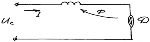 Рис.1. Изображение электрической схемы дугогасительной системы контактора КТП-6013