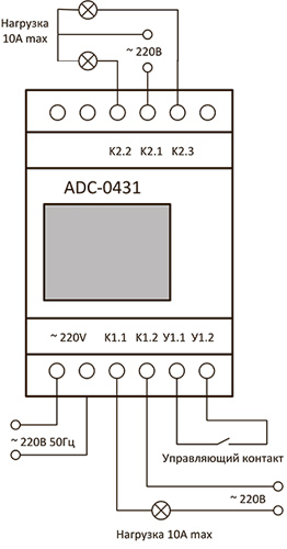 Рис.1. Схема таймера ADC-0431