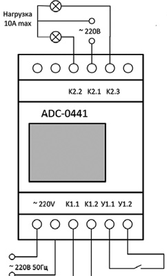 Рис.1. Схема таймера ADC-0441