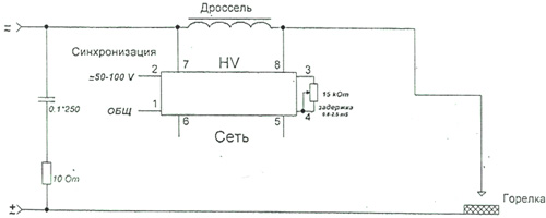 Рис.1. Схема подключения осцилляторя RE 177