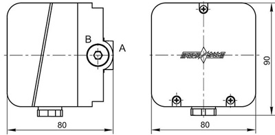 Рис.1. Габаритный чертеж датчик-реле давления газа ДРД-Н