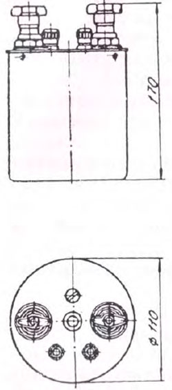 Рис.1. Габаритный чертеж катушки сопротивления Р310