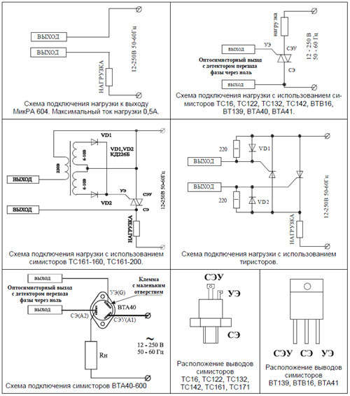 Рис.1. Схема подключения двухканального регулятора МикРА 604