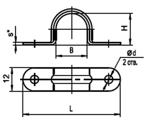 Схема габаритов скобы К729