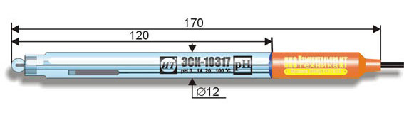 Габаритыне размеры электрода ЭСК-10317