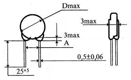 Размеры конденсаторов КД-1