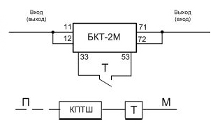 Схема внешних подключений коммутатора тока БКТ-2М