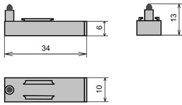 Рис.1. Габаритные размеры узла пишущего УПС-05М