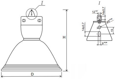 Рис.1. Схема светильника ГСП17В-700