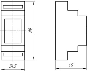 Рис.1. Габаритные и присоединительные размеры реле ЕЛ-М11-А, ЕЛ-М12-А, ЕЛ-М13-А