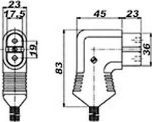 Рис.1. Схема габаритов разьема 729 Si-X1006 двухконтактного термостойкого