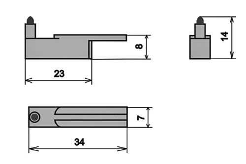 Габаритные размеры узла пишущего специального УПС-06 