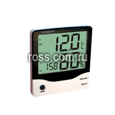 Гигрометр-термометр ВТ-2 с выносным датчиком температуры и часами фото 1